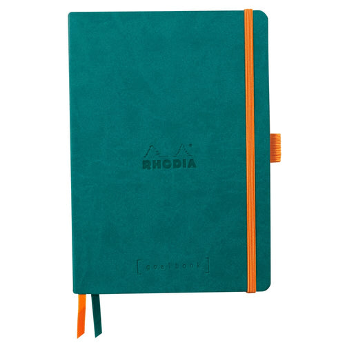 Agenda A5 nedatata, 120 file, punctat, softcover, hartie ivory 90 g / mp, Rhodiorama, peacock Agenda Rhodia Rhodia 