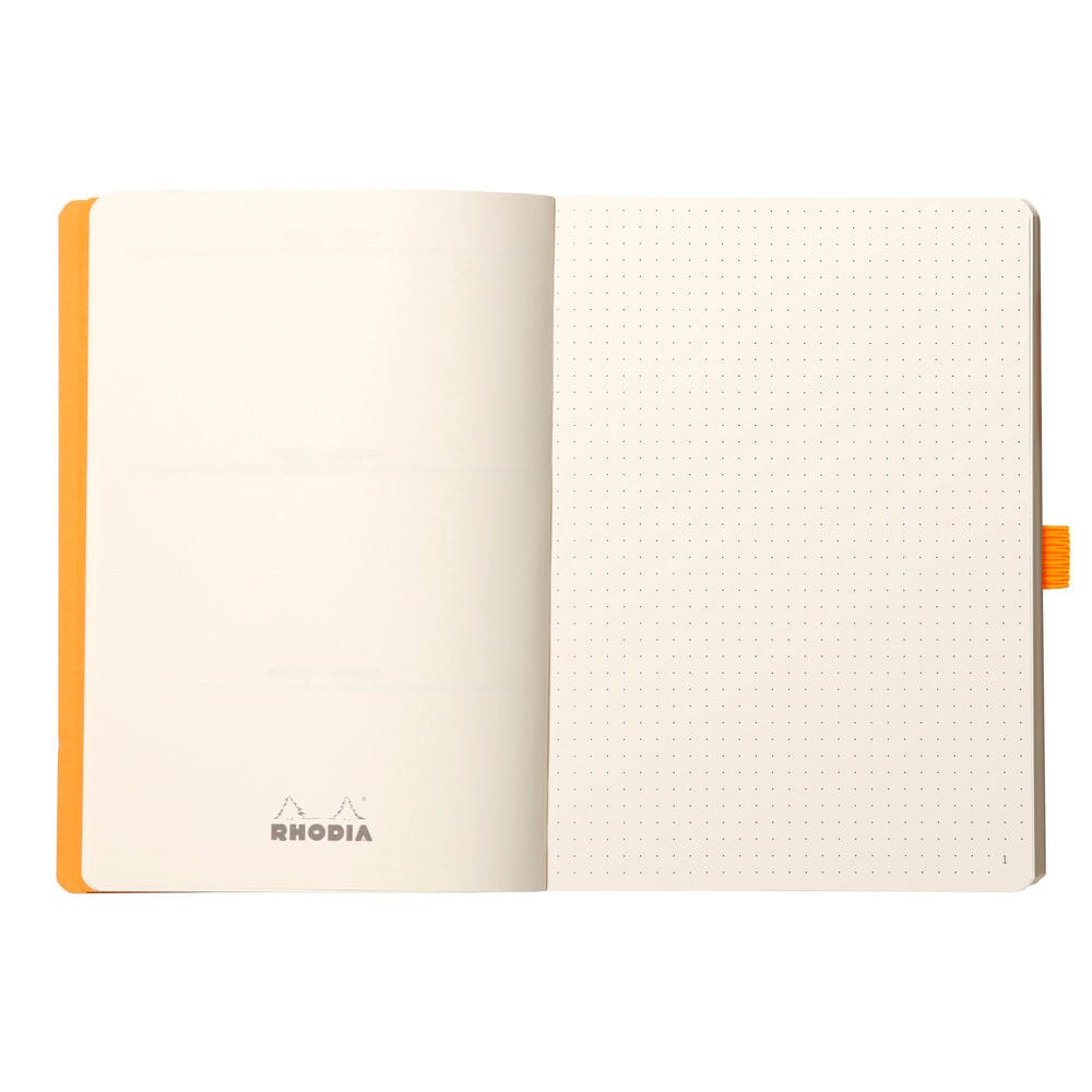 Agenda A5 nedatata, 120 file, punctat, softcover, hartie ivory 90 g / mp, Rhodiorama, midnight Agenda Rhodia Rhodia 