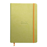 Caiet Agenda A5 Rhodiarama liniat, verde anason, 96 pagini, cu coperta rigida + elastic Agenda Rhodia 