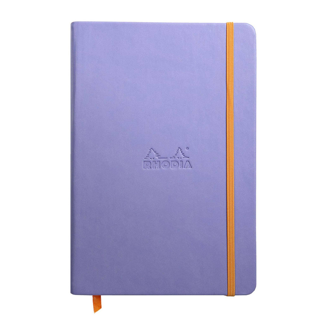 Caiet Agenda A5 Rhodiarama liniat, liliac, 96 pagini, cu coperta rigida + elastic Agenda Rhodia 