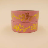 Banda Washi - Roz model Frunze Banda Washi Paperie.ro 