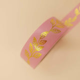 Banda Washi - Roz model Frunze Banda Washi Paperie.ro 