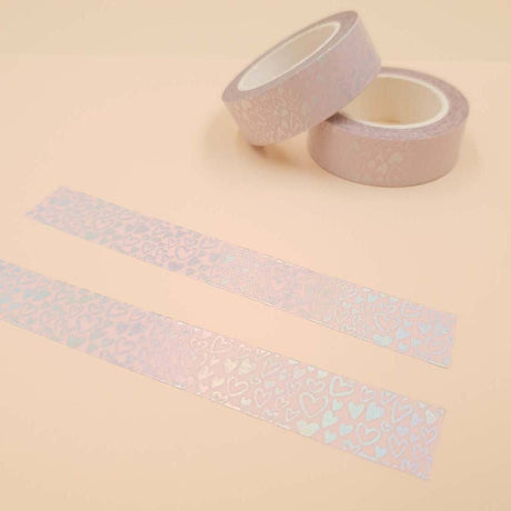 Banda Washi - Roz Pal Model Inimioare Banda Washi Paperie.ro 