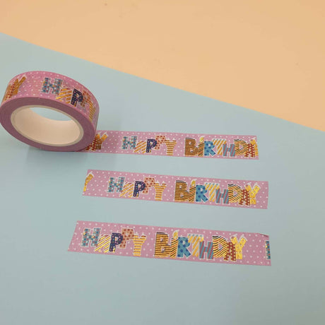 Banda Washi - Roz Model Happy Birthday Paperie.ro 