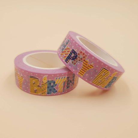 Banda Washi - Roz Model Happy Birthday Paperie.ro 