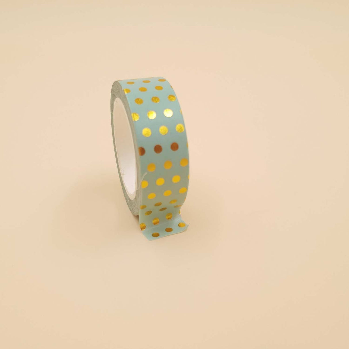 Banda Washi - Verde Deschis Model Buline Aurii Paperie.ro 