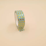 Banda Washi - Verde Deschis Model Buline Aurii Paperie.ro 