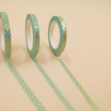 Banda Washi Subtire - Verde Deschis Set 3 Buc Paperie.ro 