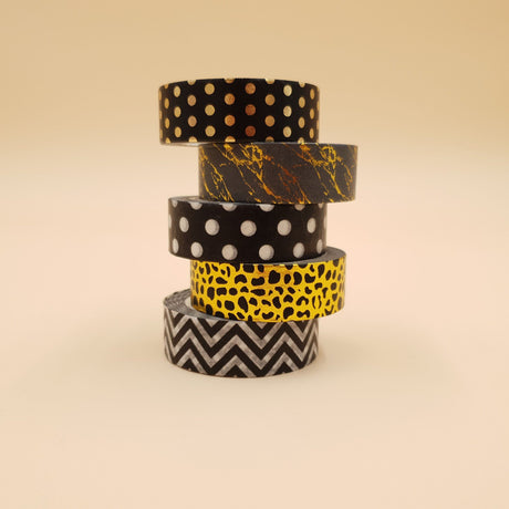 Banda Washi - Set 5 bucati culori inchise Banda Washi Paperie.ro 