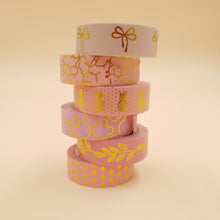 Încarcă imaginea în vizualizatorul Galerie, Banda Washi - Set 5 bucati Auriu Shine Banda Washi Paperie.ro 
