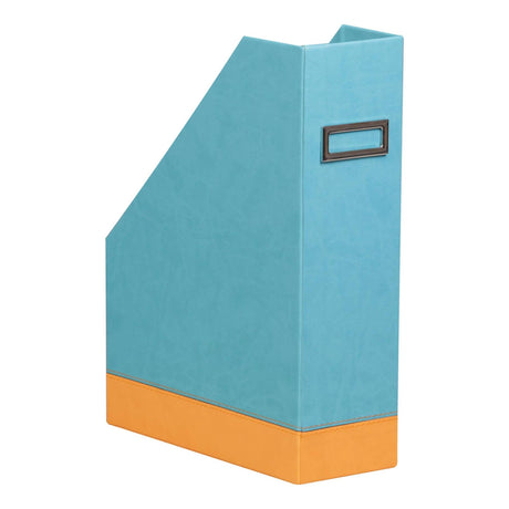 Suport vertical Rhodia turqoaz din imitatie italiana de piele 10x25x31cm suport vertical Rhodia 
