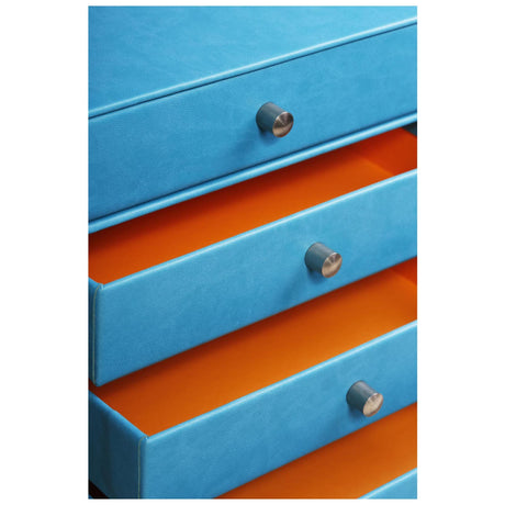 Cutie organizare turquoaz Rhodia cu 4 sertare 24.8x32.7x22.8cm Cutie organizare Rhodia 