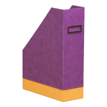 Încarcă imaginea în vizualizatorul Galerie, Suport vertical Rhodia violet din imitatie italiana de piele 10x25x31cm suport vertical Rhodia 
