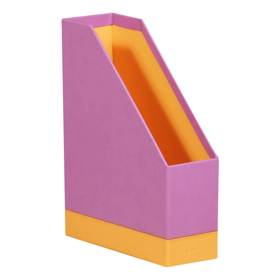 Suport vertical Rhodia roz din imitatie italiana de piele 10x25x31cm suport vertical Rhodia 