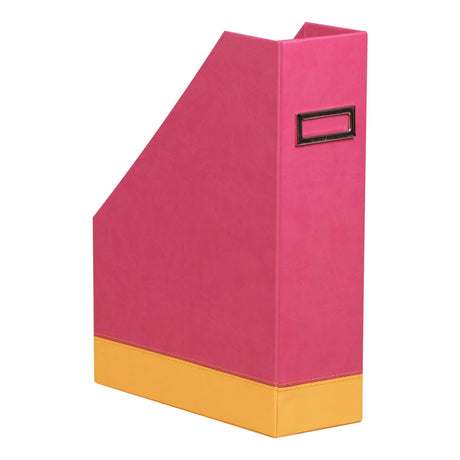 Suport vertical Rhodia raspberry din imitatie italiana de piele 10x25x31cm suport vertical Rhodia 