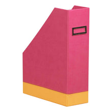 Încarcă imaginea în vizualizatorul Galerie, Suport vertical Rhodia raspberry din imitatie italiana de piele 10x25x31cm suport vertical Rhodia 

