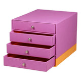 Cutie organizare roz Rhodia cu 4 sertare 24.8x32.7x22.8cm Cutie organizare Rhodia 