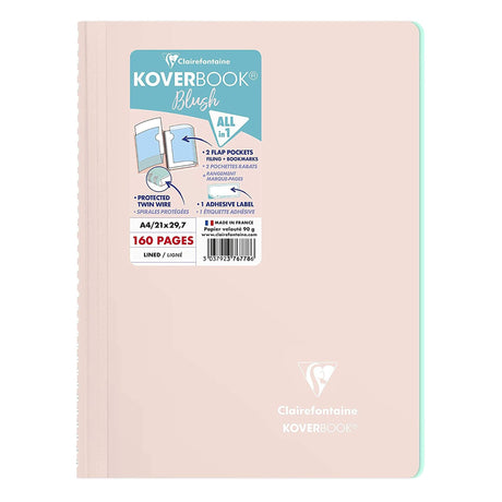Caiet Koverbook, cu spira, coperta polipropilena, diverse culori asortate 21x29.7cm 80 file dictando Caiet Clairefontaine 