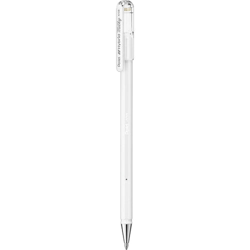 Roller cu gel Pentel Hybrid Milky, 0.8 mm, fara mecanism, alb ROLLERE CU GEL Pentel 
