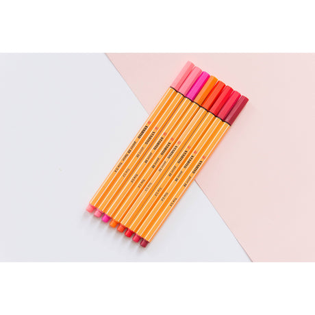 Fineliner Stabilo Point 88 Nuante de rosu 8 culori/set Fineliner Stabilo 
