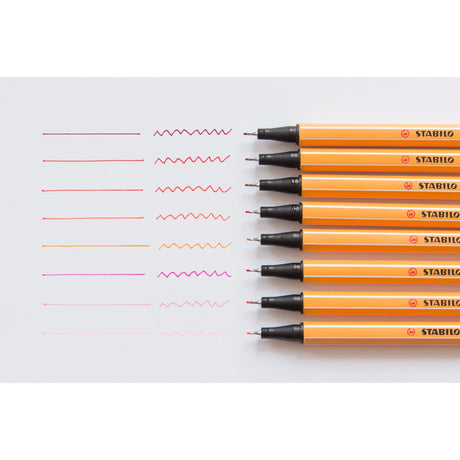 Fineliner Stabilo Point 88 Nuante de rosu 8 culori/set Fineliner Stabilo 