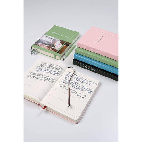 Caiet Leuchtturm1917 "Cate un gand in fiecare zi", pentru 5 ani , A5, cartonat, linii punctate, roz pastel Agenda Leuchtturm Leuchtturm 1917 