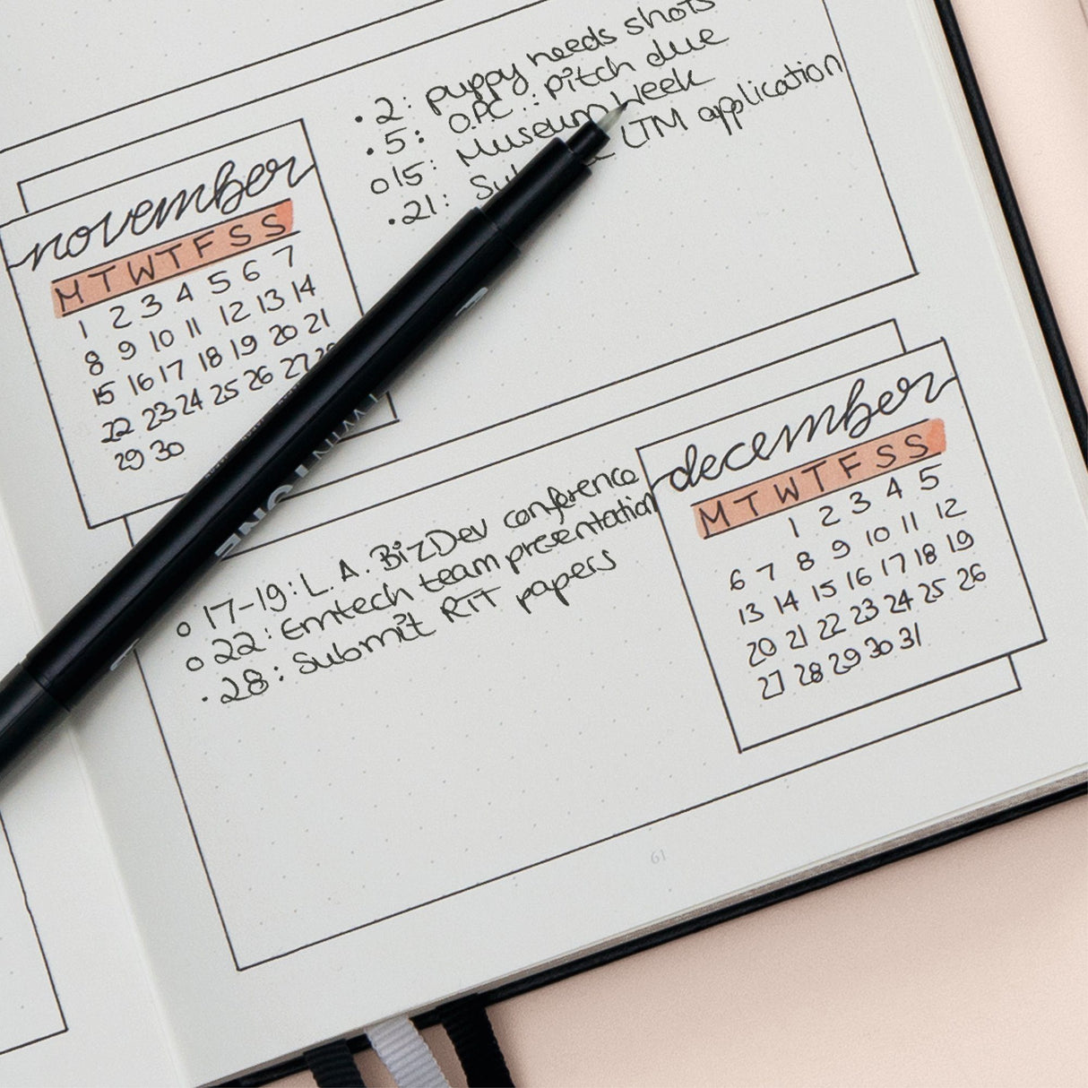 Caiet Bullet / Journal Editia a IIa A5 negru 206 pg, hartie 120g/m², linii punctate Agenda Leuchtturm Leuchtturm 1917 