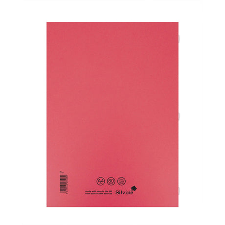 Caiet studentesc Silvine 40 de file dictando, 75g/mp, cu margine de 8mm si coperta rosie Caiet Paperie.ro 
