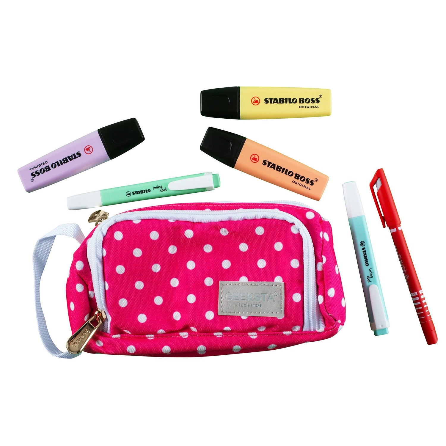 Penar Geeksta Design 2 Roz/Buline albe Penar Geeksta 