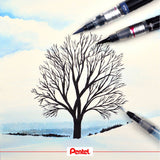 Pensula Pentel colorata verde deschis Paperie.ro 