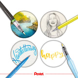 Pensula cu apa pentel Aquabrush, varf rotund mediu, rezervor 7 ml Paperie.ro 