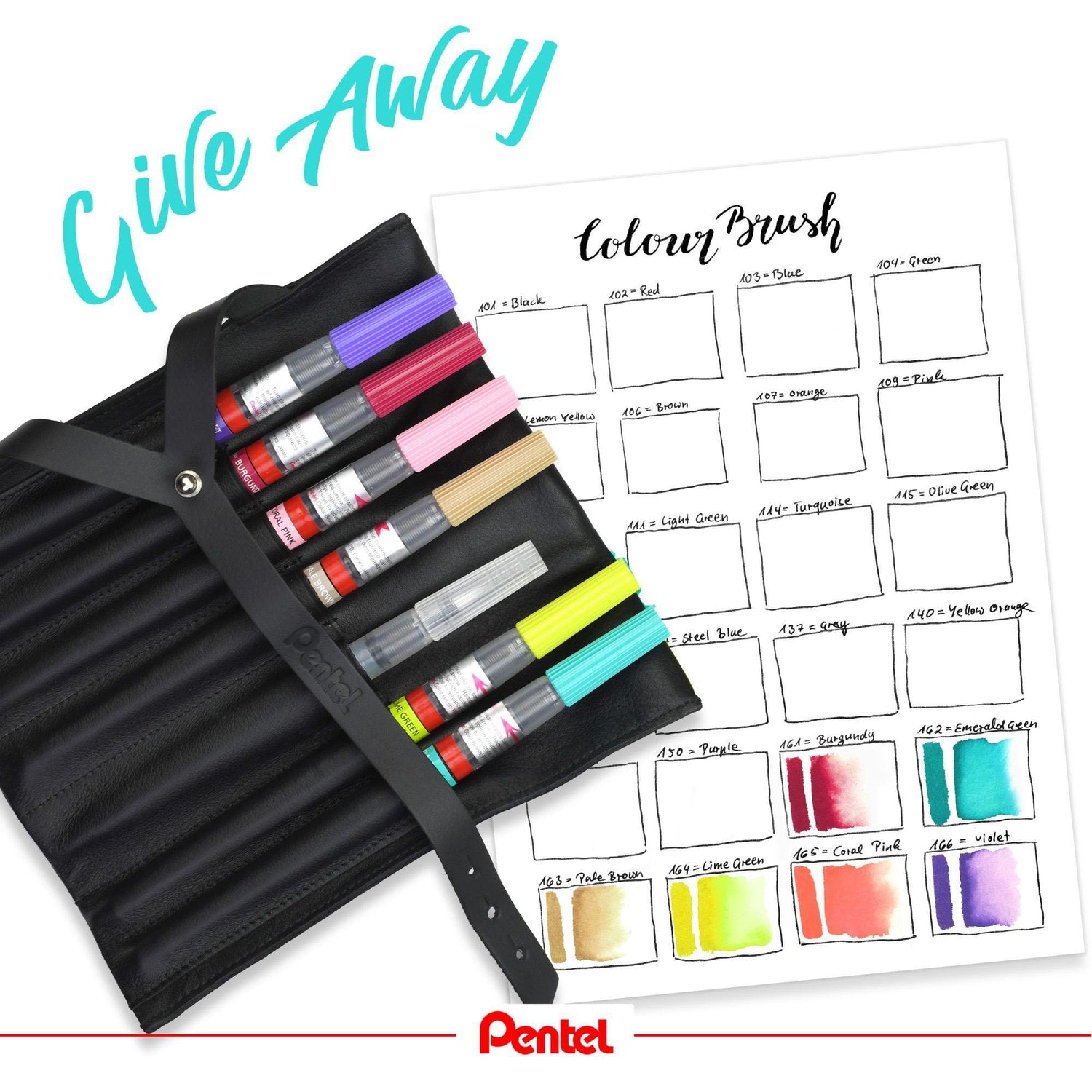 Pensula Pentel colorata bleu Paperie.ro 