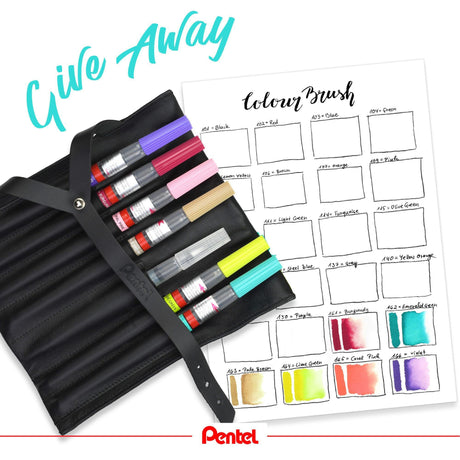 Pensula Pentel colorata verde inchis Paperie.ro 