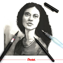 Încarcă imaginea în vizualizatorul Galerie, Pensula cu apa pentel Aquabrush, varf rotund mediu, rezervor 7 ml Paperie.ro 
