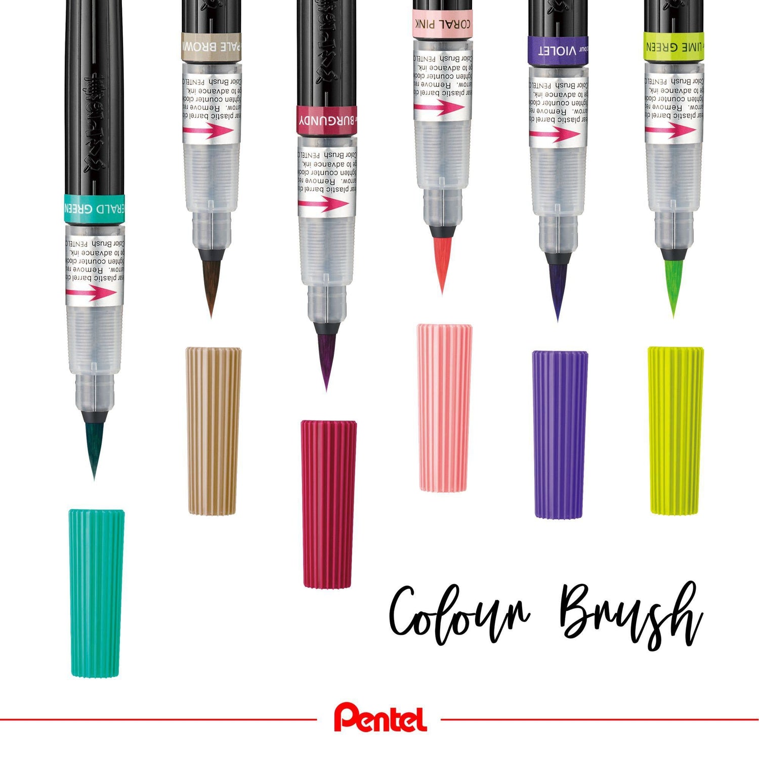 Pensula Pentel colorata verde deschis Paperie.ro 