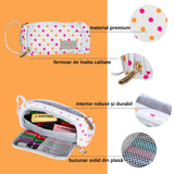 Penar Geeksta Design 6 Alb/picatele roz/portocalii Penar Geeksta 