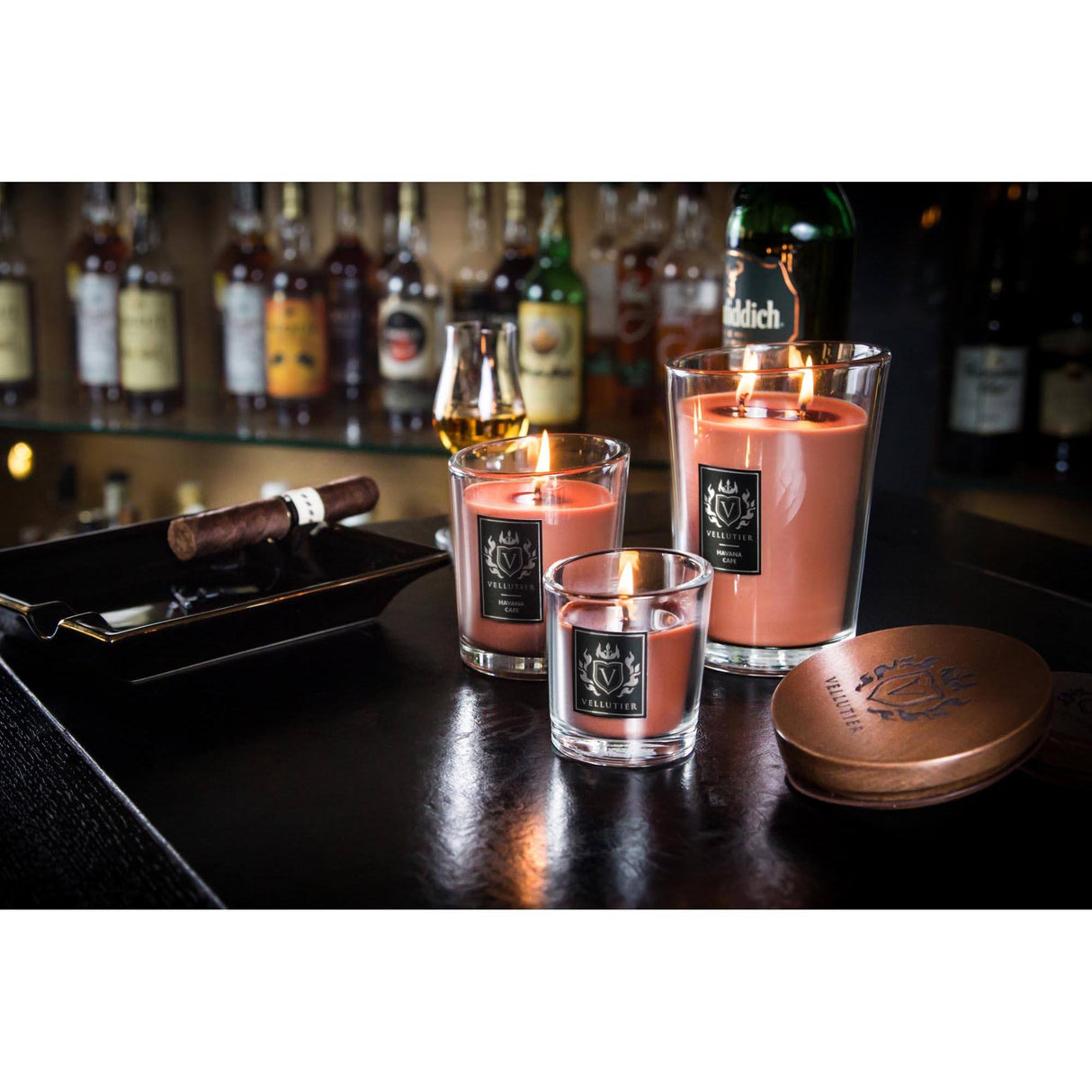 Lumanare parfumata VELLUTIER mare 2 fitile ''Havana Cafe'' 515g Lumanare parfumata VELLUTIER 