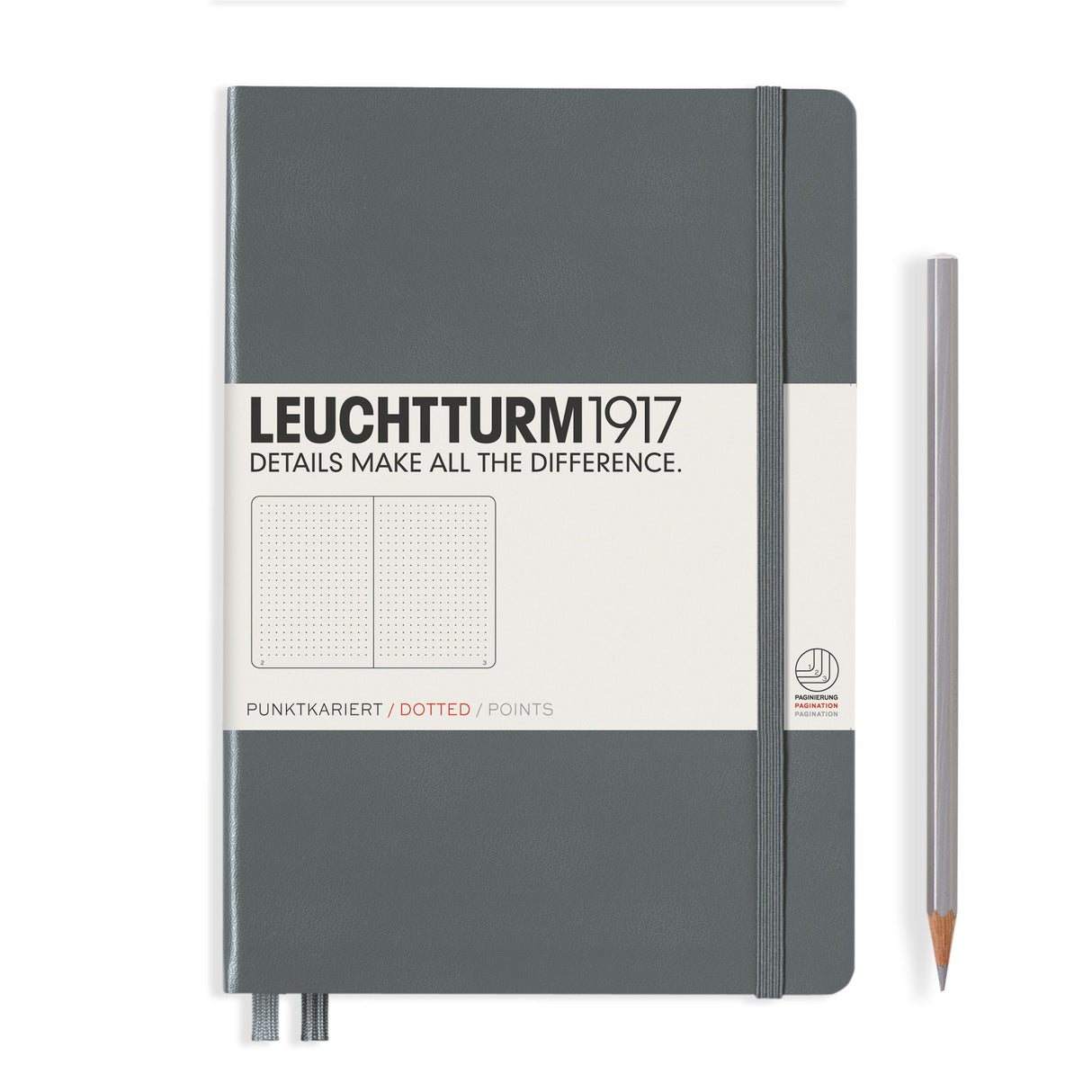 Agenda Dictando A5 Clasic - Antracit, 251 pagini A5, dictando, hardcover Leuchtturm 1917 