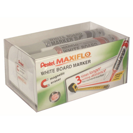 Marker pt tabla Pentel Maxiflo vf rotund 4 culori/set Paperie.ro 