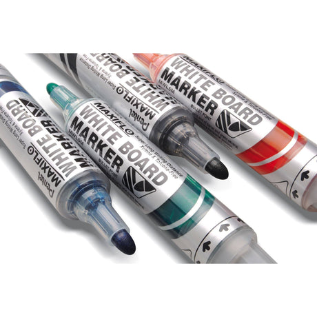 Marker pt tabla Pentel Maxiflo vf rotund 4 culori/set Paperie.ro 