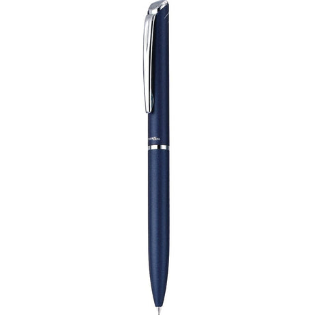 Roller cu gel Pentel EnerGel High Class, 0.7 mm, mecanism prin rasucire, mina neagra, corp metalic bleumarin Rollere cu gel Pentel 