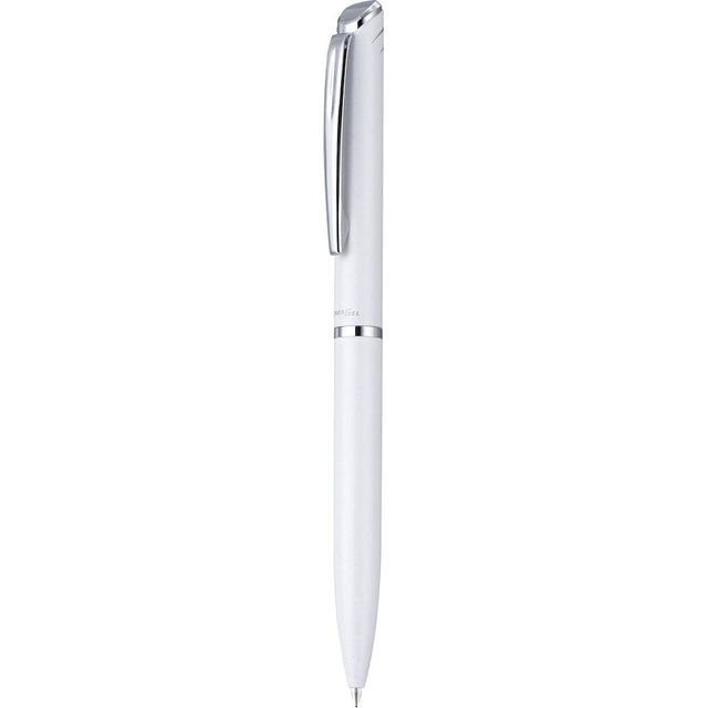 Roller cu gel Pentel EnerGel High Class, 0.7 mm, mecanism prin rasucire, mina neagra, corp metalic alb perlat Rollere cu gel Pentel 