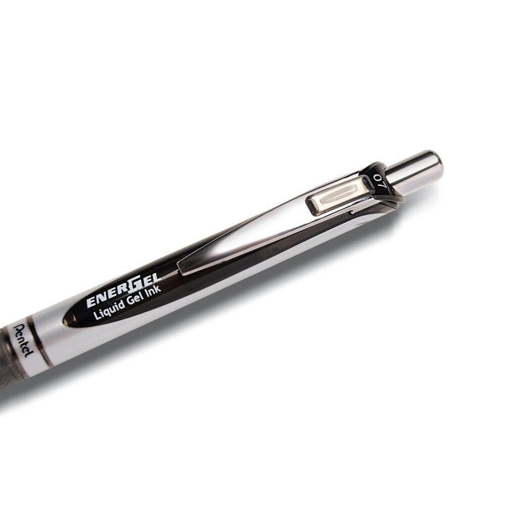 Roller cu gel Pentel EnerGel, BL77, 0.7 mm, cu mecanism, negru Rollere cu gel Pentel 