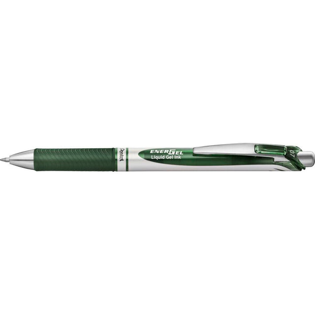 Roller cu gel Pentel EnerGel, BL77, 0.7 mm, cu mecanism, verde padure Rollere cu gel Pentel 
