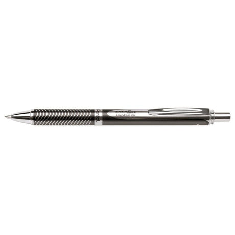 Roller cu gel Pentel EnerGel Sterling, 0.7 mm, cu mecanism, mina neagra, corp metalic negru Rollere cu gel Pentel 