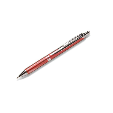 Roller cu gel Pentel EnerGel Sterling, 0.7 mm, cu mecanism, mina neagra, corp metalic rosu Rollere cu gel Pentel 