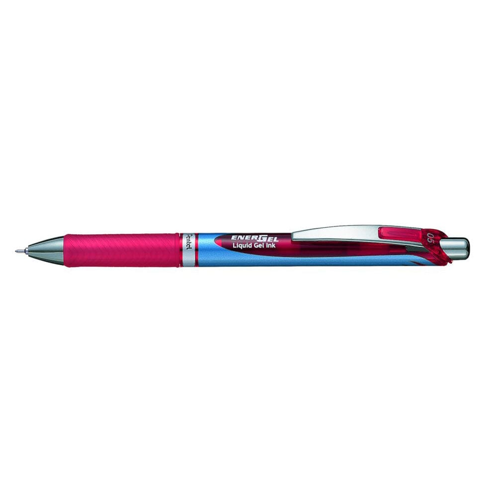 Roller cu gel Pentel EnerGel, BLN75, 0.5 mm, cu mecanism, rosu Rollere cu gel Pentel 