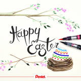 Pensula Pentel colorata verde deschis Paperie.ro 
