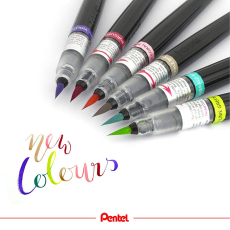 Pensula Pentel colorata rosu Paperie.ro 