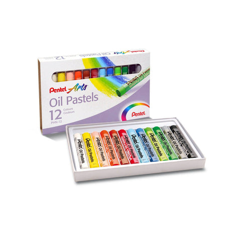 Creioane cerate Pentel Oil Pastels set 12 buc Paperie.ro 